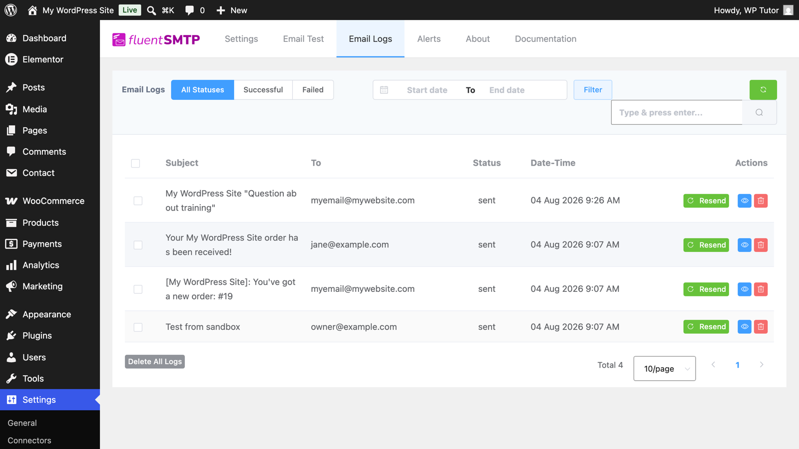 FluentSMTP Email Logs: See Every Email Your Site Sends